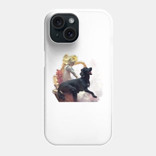 dog with queen geometric Phone Case