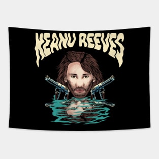 Keanu Reeves Guns Tapestry