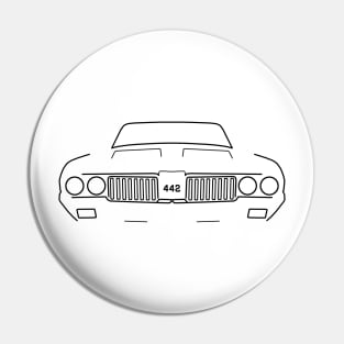 Oldsmobile Cutlass 442 classic car outline graphic (black) Pin