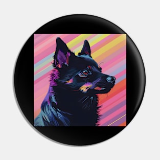 Schipperke in 70's Pin