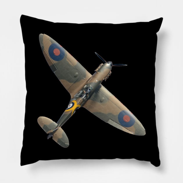 Supermarine Spitfire RAF Fighter Aircraft Plane Airplane British Pillow by BeesTeez