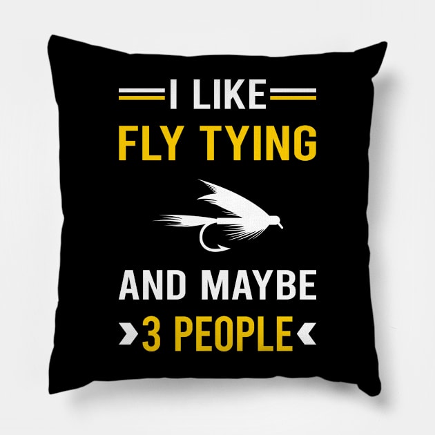 3 People Fly Tying Pillow by Bourguignon Aror