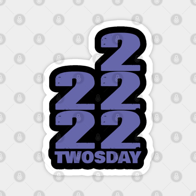 22222 Twosday in Very Peri Typography Magnet by ellenhenryart