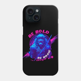 Synthwave Samurai lion - Be bold Be brave #3 Phone Case