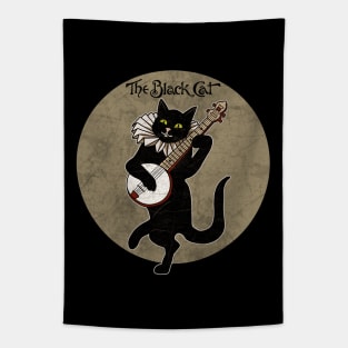 Vintage Cat Playing Banjo Tapestry