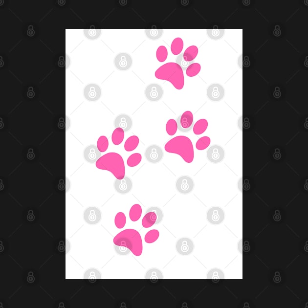 Pink Paw-prints on a white surface by Blue Butterfly Designs 