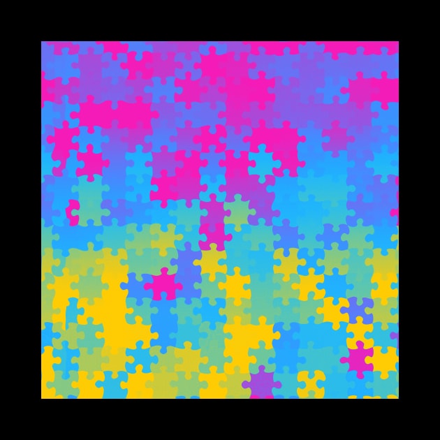 Pan Pride Gradient Jigsaw Puzzle Pattern by VernenInk