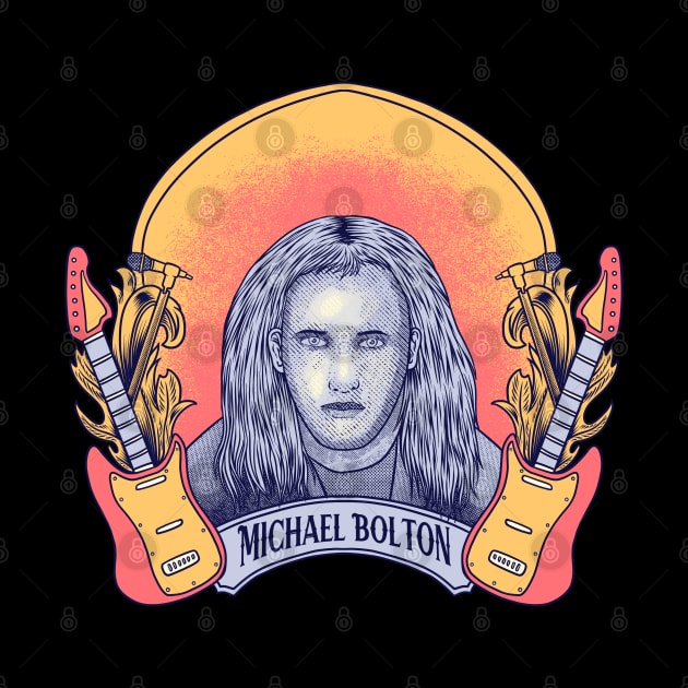 Michael Bolton - Retro Style Fan Art Design by margueritesauvages