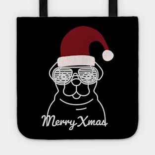 Merry Christmas pug design Tote