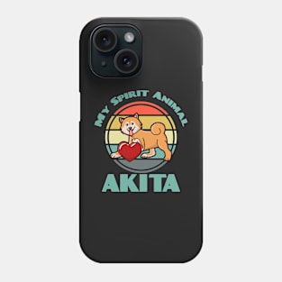 Akita Inu My Spirit Animal Dog puppy Lover Cute Sunser Retro Phone Case