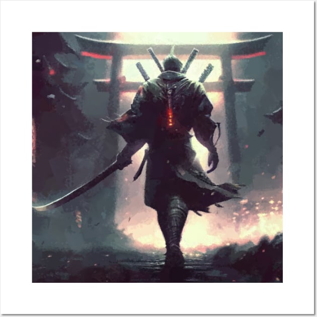 Streetwear Warrior Canvas Print Online Japanese Warrior Art, Robot