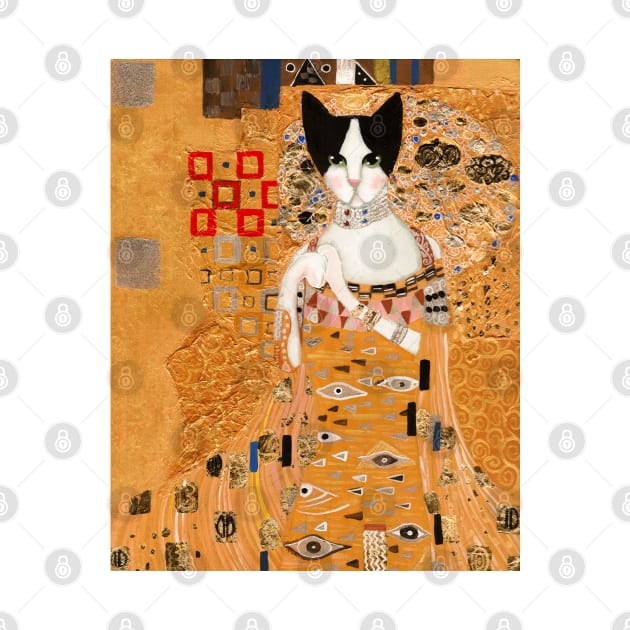 Klimt Cat Portrait by KilkennyCat Art