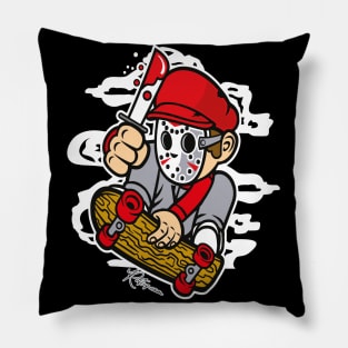 Killer Skater Skateboard Horror Character Design Pillow