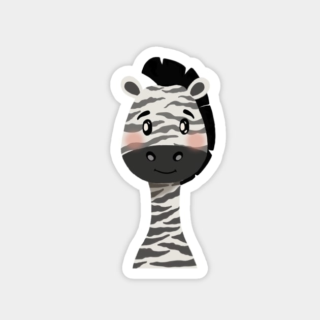 Baby Zebra Nursery Illustration Magnet by gusstvaraonica