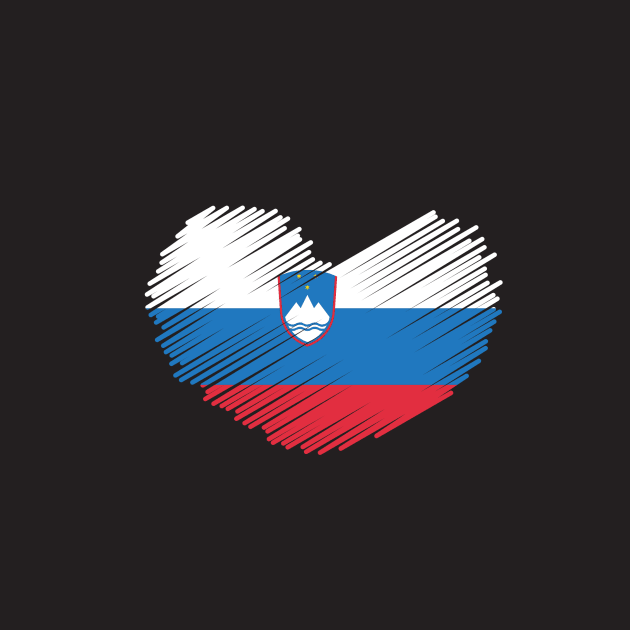 Slovenia Heart Flag Design by Sanu Designs