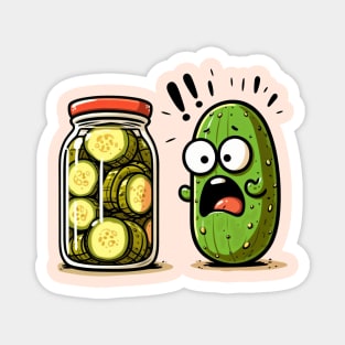 Funny Pickle Surprise Cucumber And A Jar Of Sliced Pickles Magnet