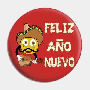 Happy New Year Spanish Holiday Celebration Pin