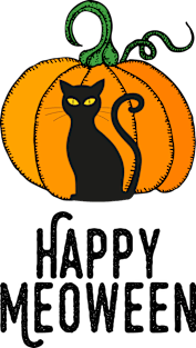 Happy Meoween – Halloween Pumpkin Cat Magnet