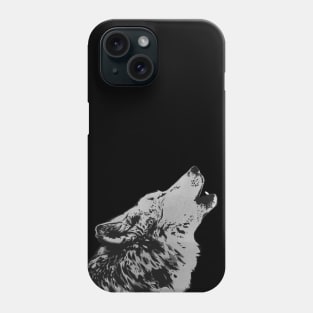 Howling Gray Wolf Phone Case