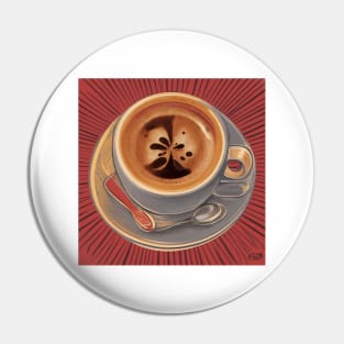 Coffee Art Artsy Vintage Retro Decaf Pin