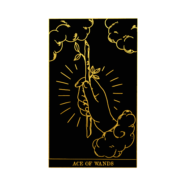 Ace Of Wands - Tarot Card Print - Minor Arcana by annaleebeer