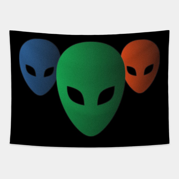 Green and red blue alien face Tapestry by RENAN1989