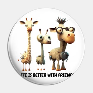 Life is Better with Friends Graphic, Cute Animal Friends Design, Giraffe Lover, Best Friends, Loving Life Pin