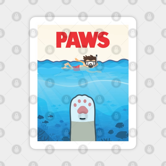 PAWS -JAWS Poster Parody Magnet by jaybeetee