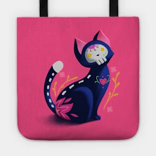 Dia de los muertos cat Tote