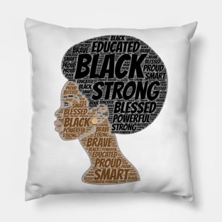 Black Strong Educated Melanin Queen Pillow