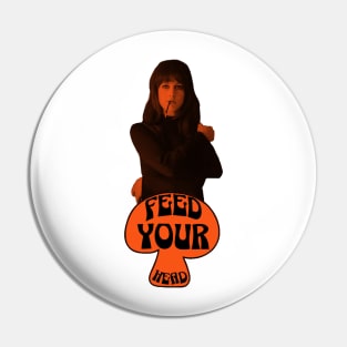 Feed Your Head (In Trippy Black and Orange) Pin