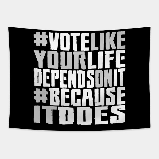 #VOTE4LIFE - White/Gray Tapestry by RaygunTeaParty
