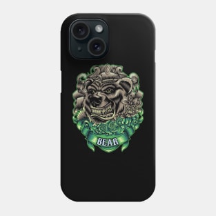 Bear head with flowers Phone Case