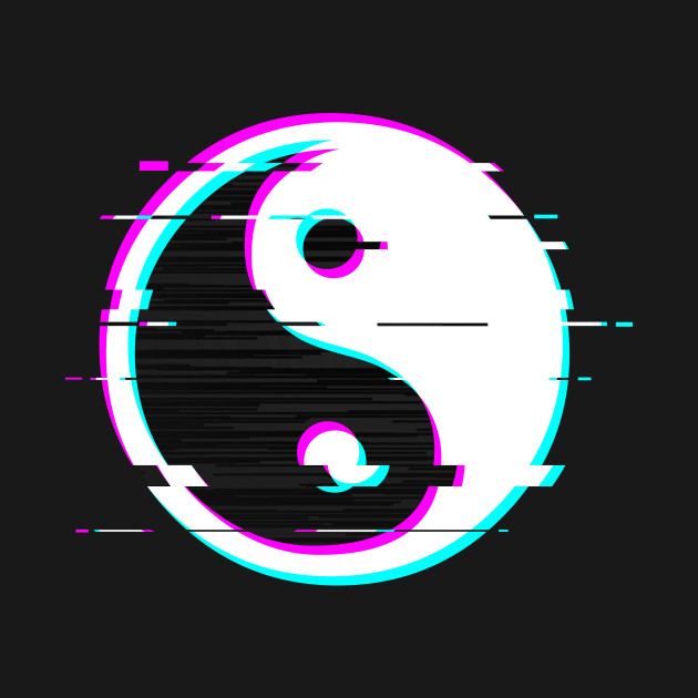 Disover yin yang glitch - Yin Yang - T-Shirt