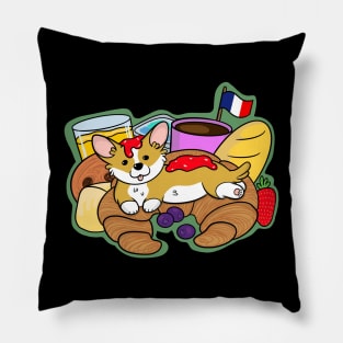 French Breakfast Corgi Pillow