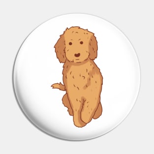 Cute Golden doodle art Pin