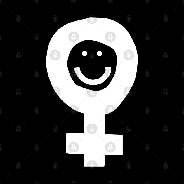 Female Smile Feminism White Minimal by ellenhenryart