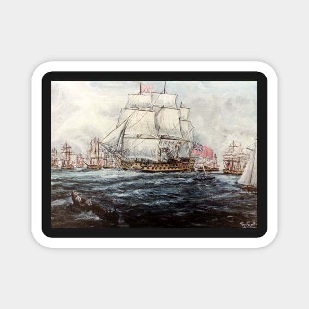 HMS VICTORY IN PORTSMOUTH, ENGLAND Magnet by MackenzieTar