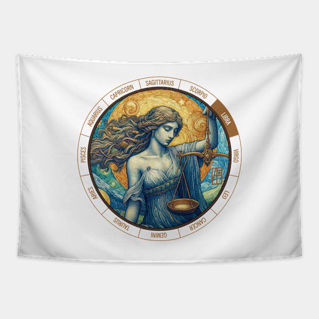 ZODIAC Libra - Astrological LIBRA - LIBRA - ZODIAC sign - Van Gogh style - 4 Tapestry by ArtProjectShop