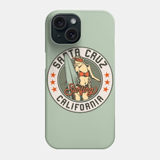 Vintage Surfing Badge for Santa Cruz, California Phone Case