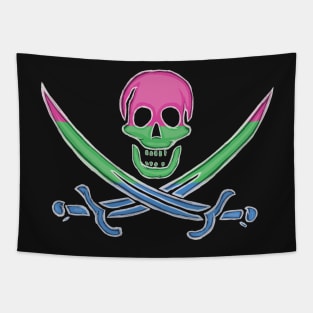 Polysexual Pirate Pride (darkMode) Tapestry