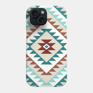 Aztec Motif Diamond Teals Creams Browns Phone Case