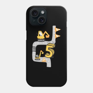 5. Geburtstag 5 Jahre alt Bagger Geburtstagsgeschenk Phone Case