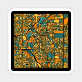 Denver Map Pattern in Orange & Teal Magnet