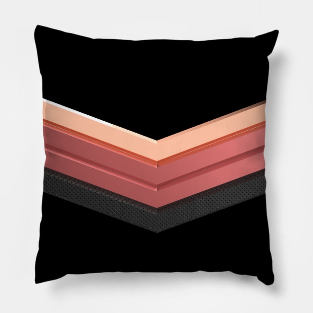 shiny pink rose gold and black leather chevrons home decor design Pillow by Donperion