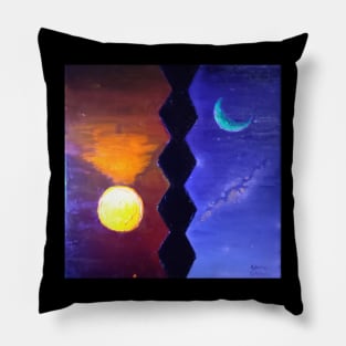 Endless column sun and moon Pillow