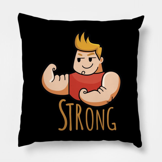 strong man sign hand Pillow by ghazistore