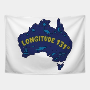 AUSSIE MAP LONGITUDE 131 Tapestry