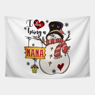 Grandma Gifts I Love Being A Nana Snowman Matching Family Christmas Gifts Tapestry