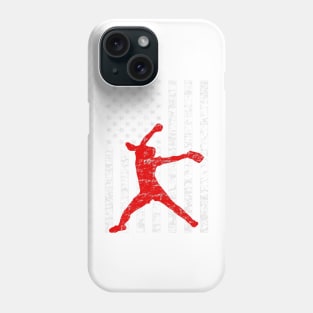 American Flag Girls Softball Fast Pitch Pitcher Sweat Phone Case